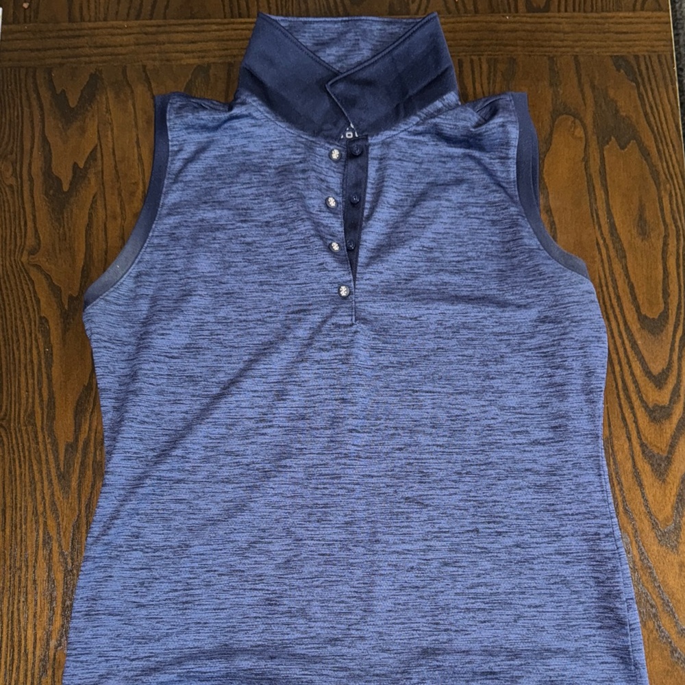 IZOD Golf Sleeveless Blue Polo Shirt